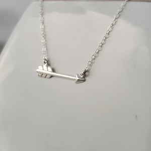 Tiny Silver Arrow Necklace, Layering Necklace, Sterling Silver, Silver Arrow Necklace, Dainty, Delicate, Silver Arrow, Minimalist Necklace image 3