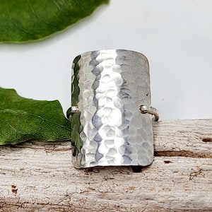 Sterling Silver Hammered Shield Ring, Hammered, Simple, Square, Ring, Gold Fill, Sterling Silver, Chunky Ring, Statement Ring, Shield Ring image 7