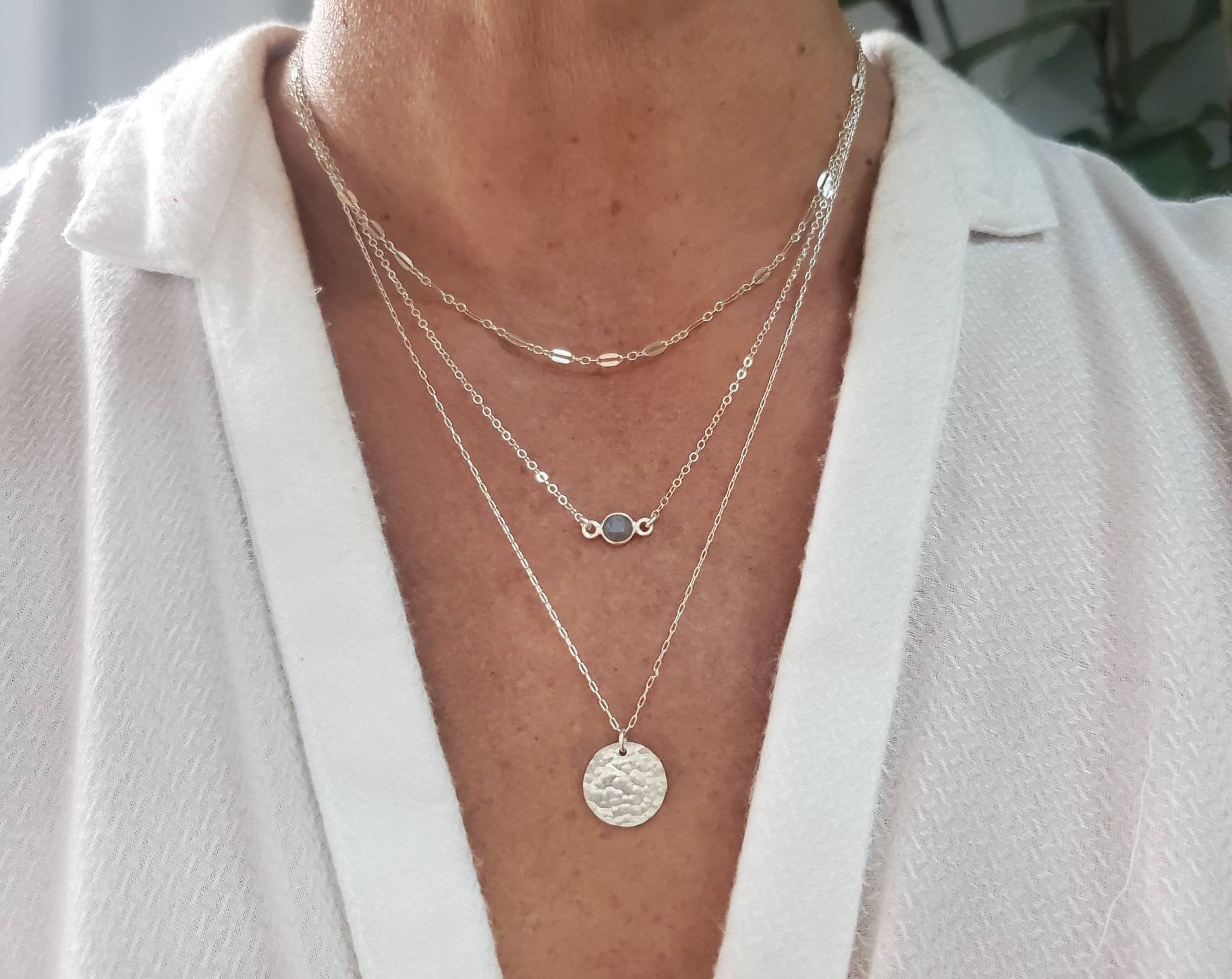 METAMORPHOSIS. Gemstone Heart & Chain Charm Necklace - Silver – REGALROSE
