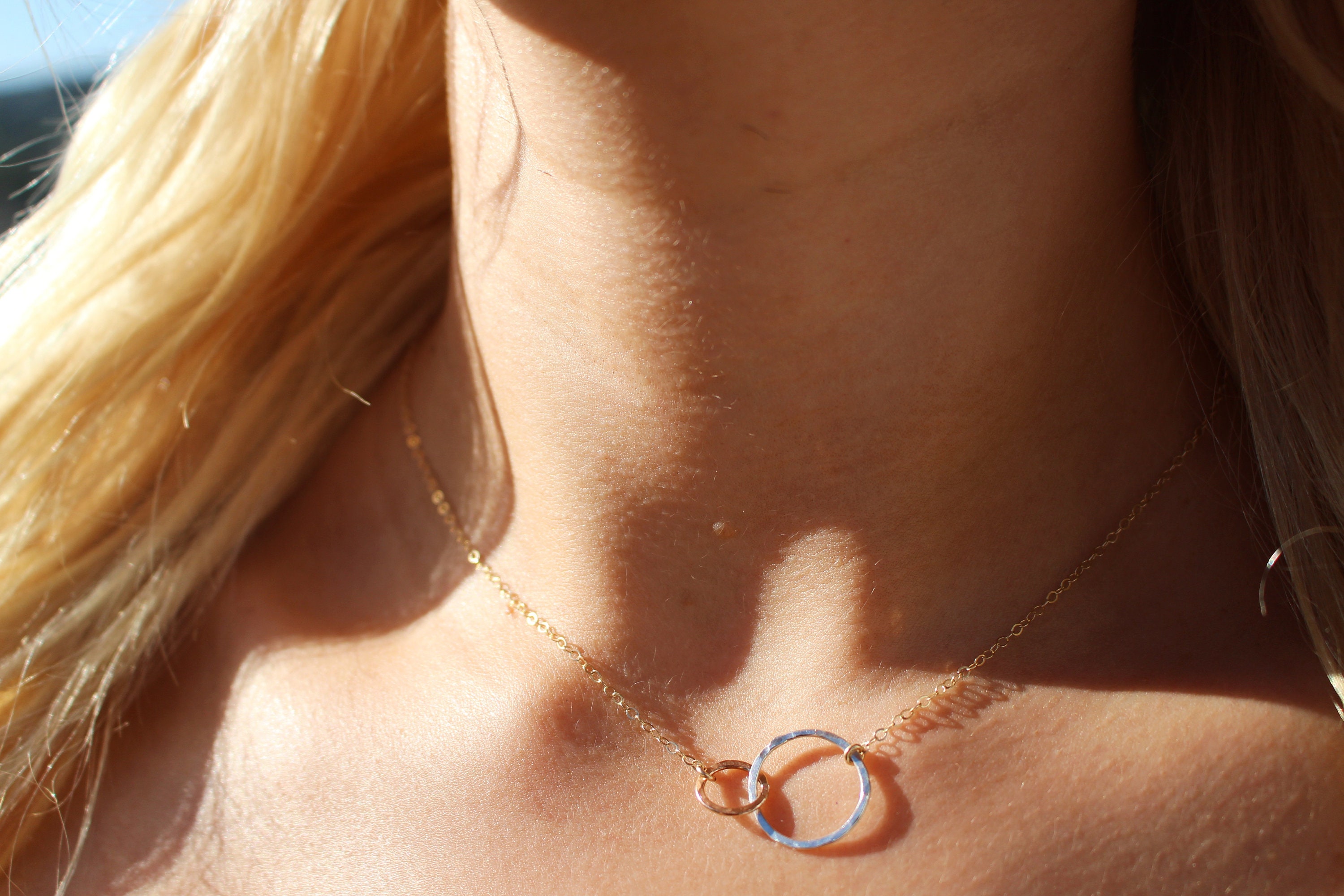 9ct Gold Double Circle Linked Necklace – Alison Lush Jewellery