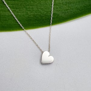 Tiny Sterling Silver Heart Necklace, Sideways Heart Necklace, Silver Heart Necklace, Heart Bead, Sterling Silver, Dainty Heart, Tiny Heart