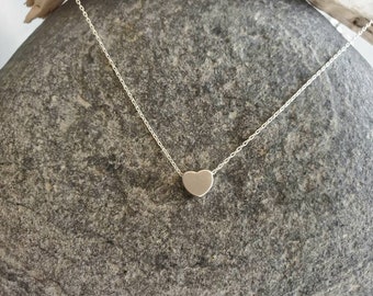 Silver Heart Necklace, Tiny Heart, Silver Plated, Tiny Heart Necklace, Silver Necklace, Heart Necklace, Dainty