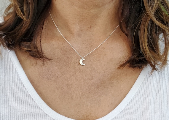 Buy Women's Cayne Crescent Moon Pendant Necklace, 26 inch Long Delicate  Strand Chain Online at desertcartINDIA
