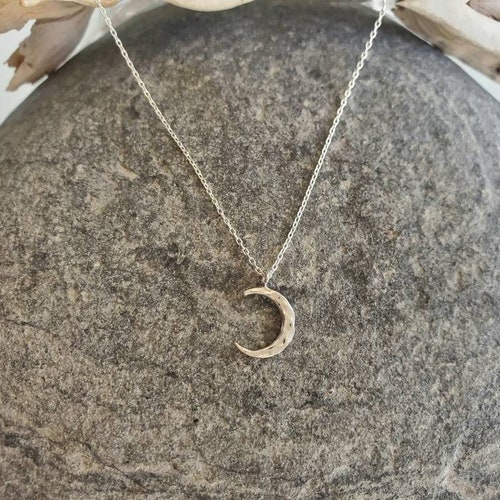 Tiny Moon Necklace Crescent Moon Silver 