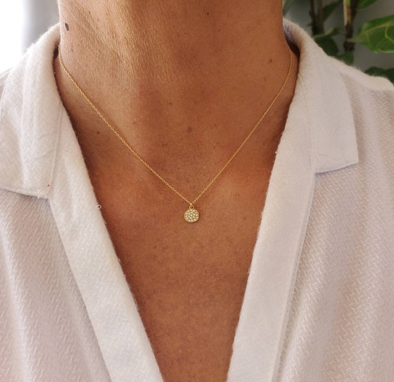 Zoë Chicco 14k Gold Full Pavé Diamond 4 Letter Necklace – ZOË CHICCO