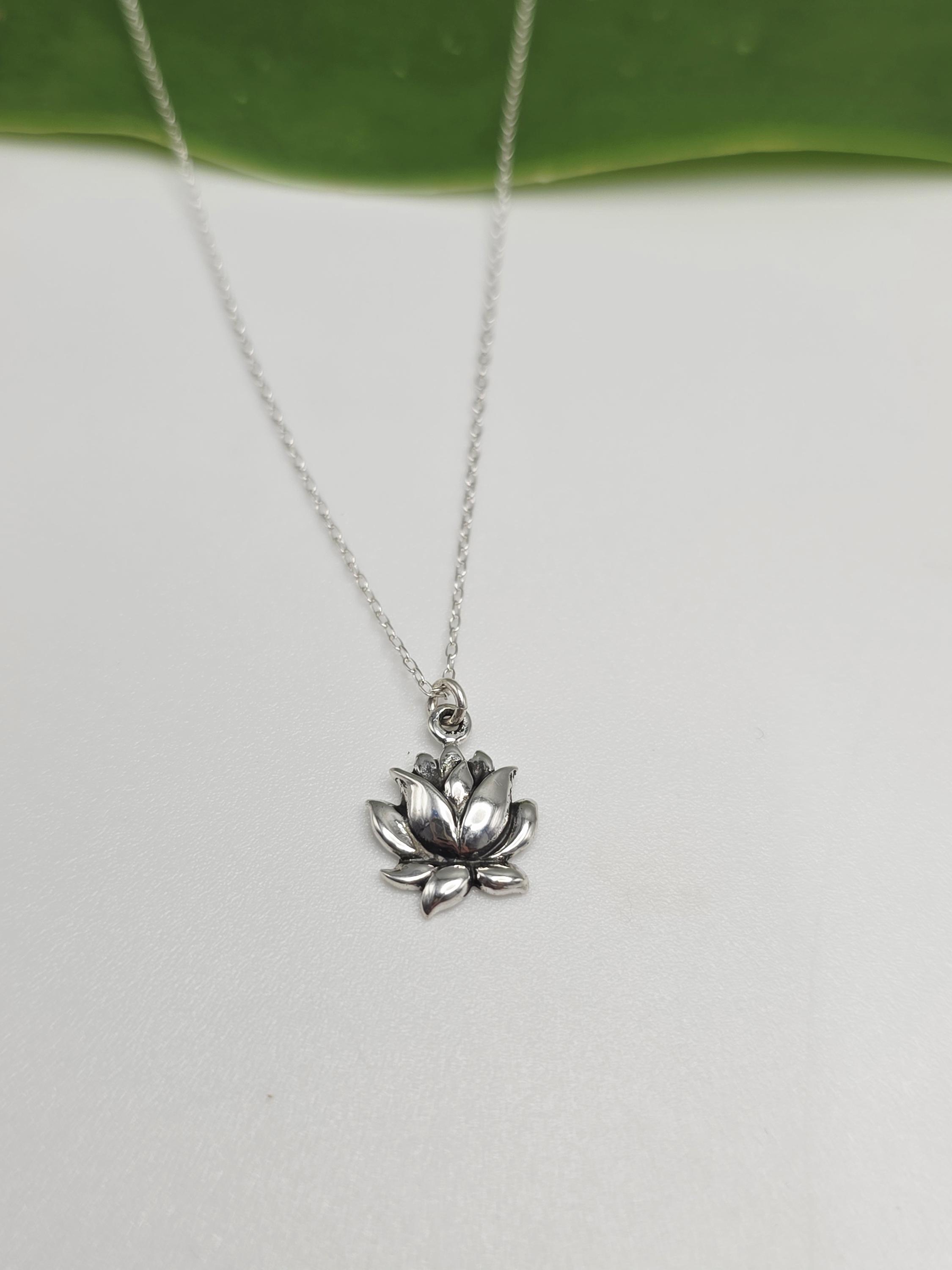 Gold Lotus Necklace, Lotus Flower, Gold Necklace, Flower Necklace
