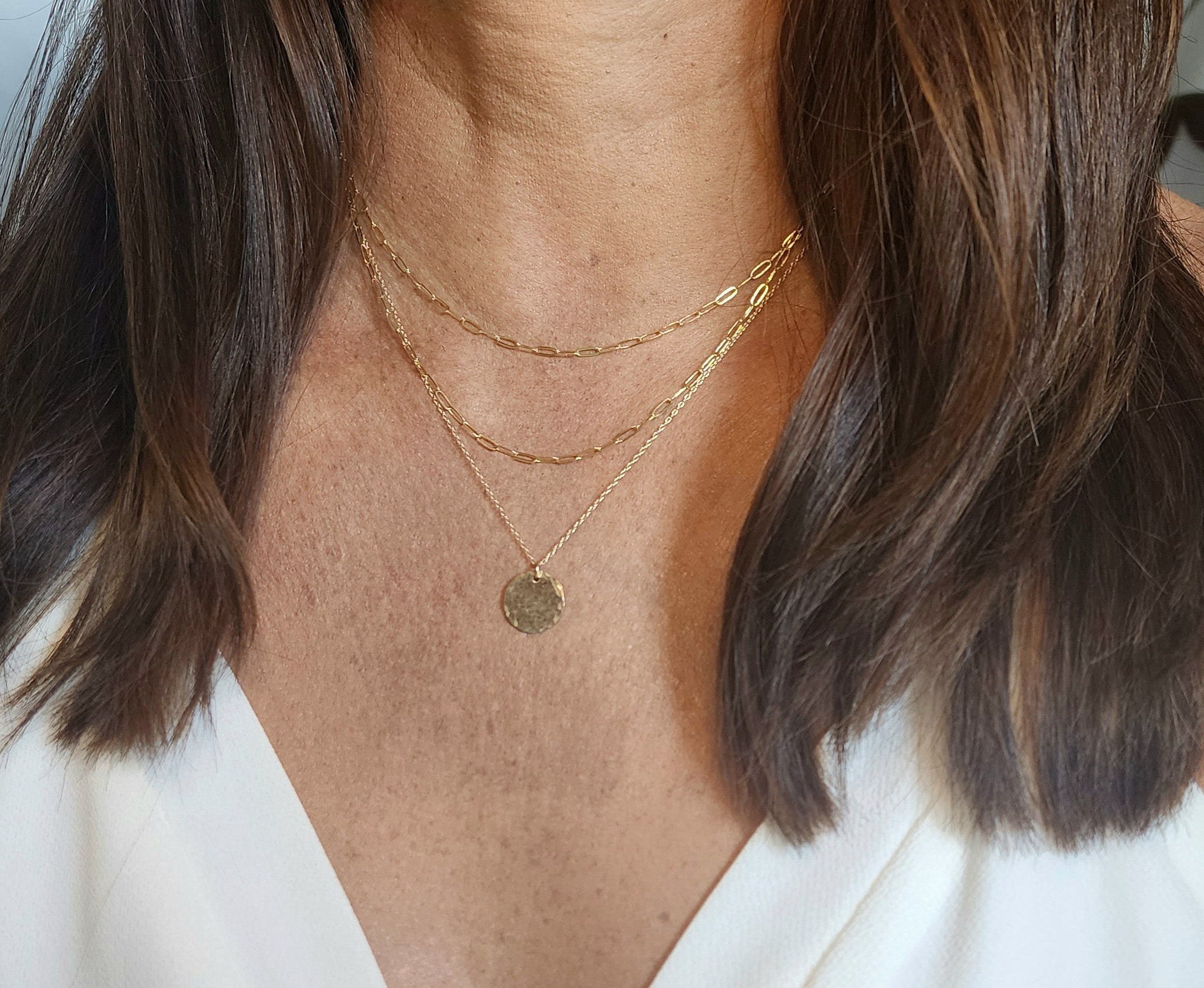 【2plan】23FW★ [MADE] 016 Layered clip necklace Willow Paperclip Chain Layering Set – Brook & York