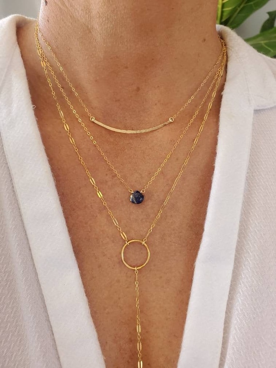 Layered Necklace Set Set of 3 Gold Silver Three Necklaces