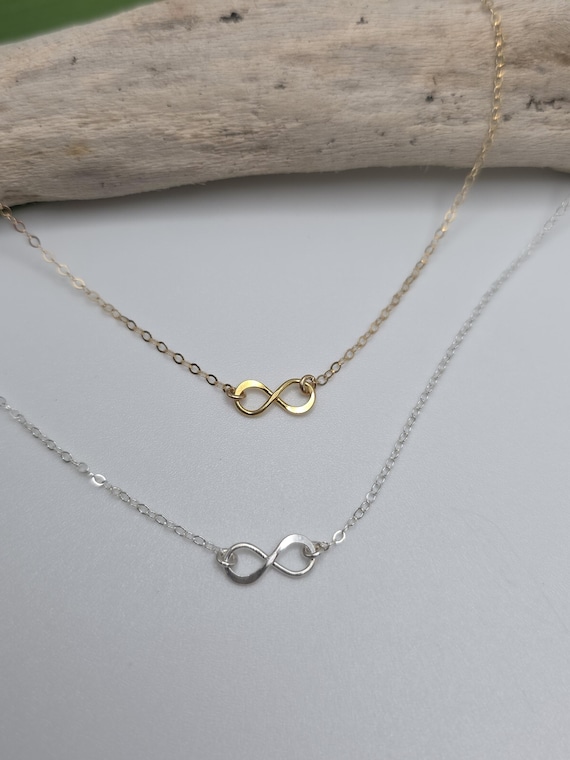 Tiny 14k Gold Fill Infinity Necklace, Gold Infinity, Infinity