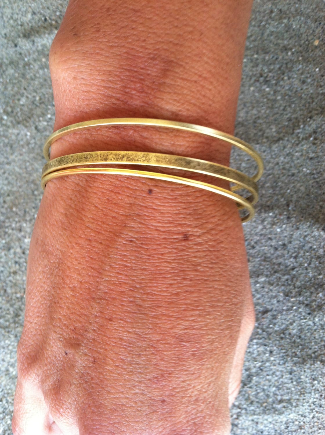 Records Gold Bangle Bracelet