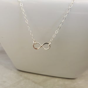 Tiny Infinity Necklace, Sterling Silver, Infinity Pendant, Silver Infinity, Necklace, Necklace, Infinity, Silver, Dainty, Delicate, Minimal image 2