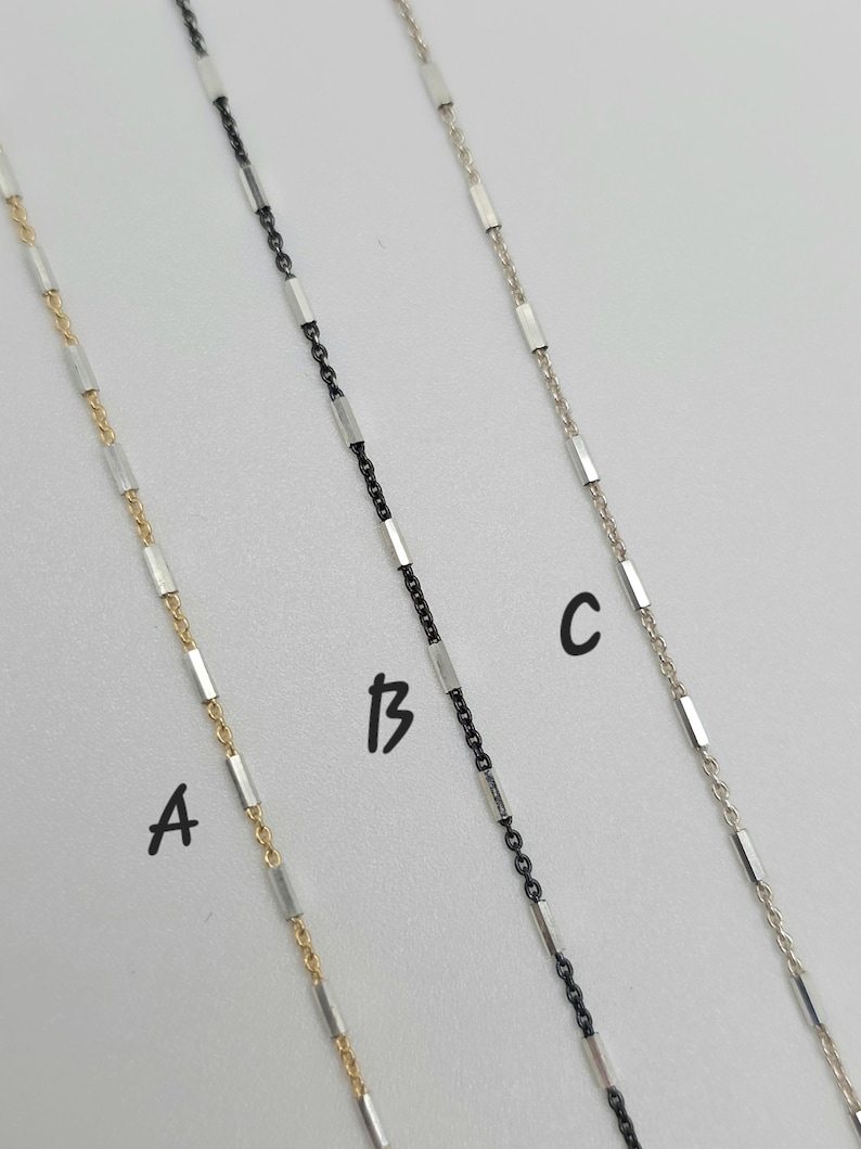 Mixed Metal Bar Chain Bracelet, Gold Vermeil, Layering Bracelet, Gold Vermeil and sterling silver bracelet, Chain, Bracelet, Dainty image 2