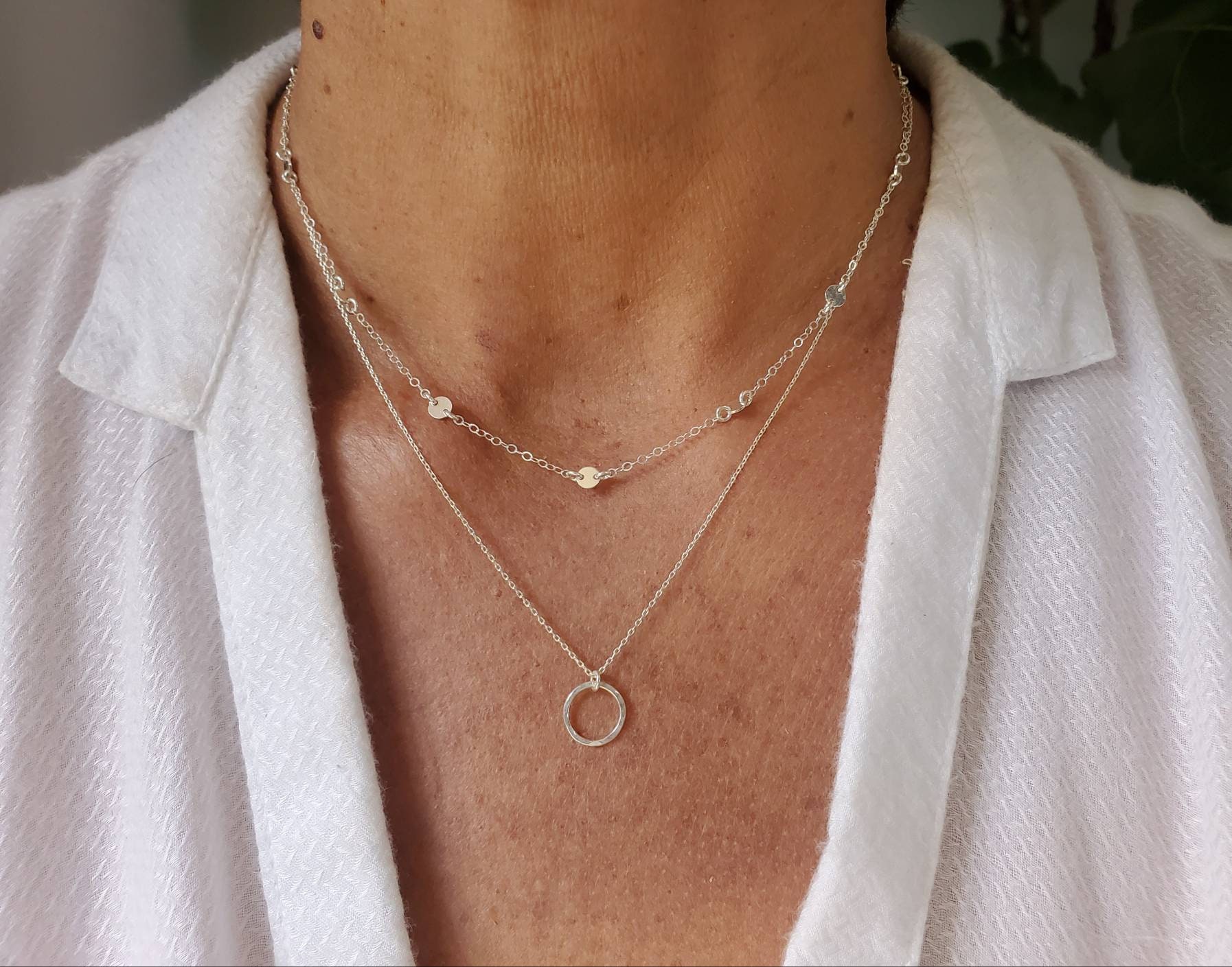 Double Necklace Set, Set of 2, Gold, Silver, Two Necklaces