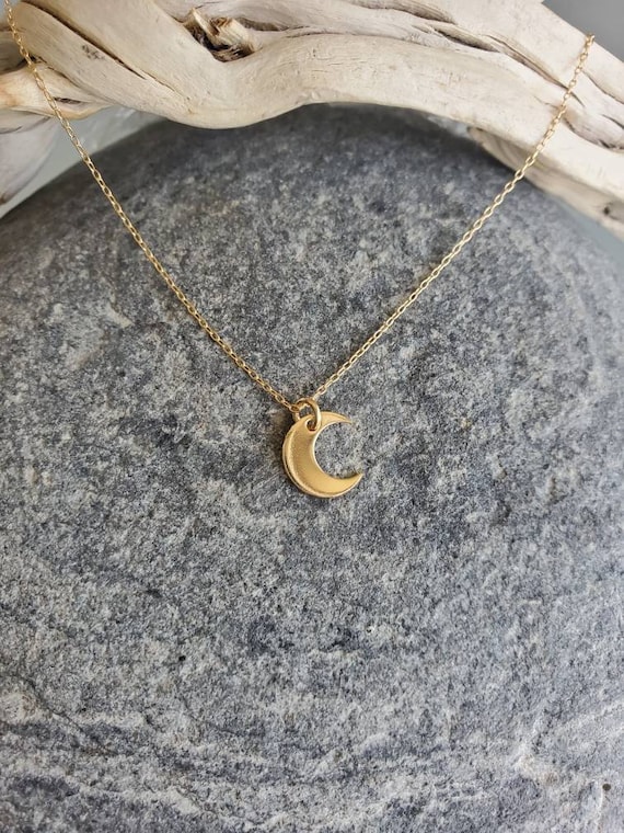 Tiny crescent moon necklace clearance