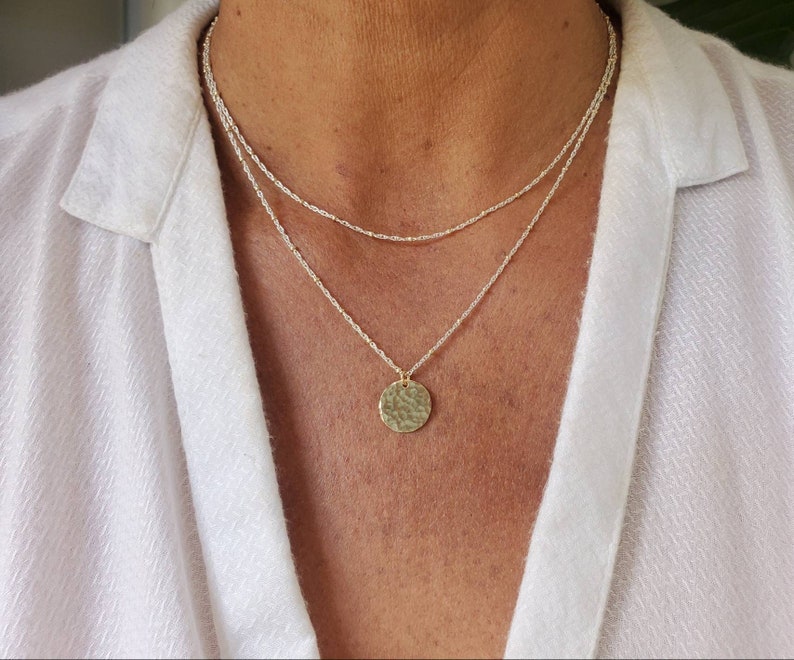 Double Necklace Set, Set of 2, Gold and Silver, Mixed Metal, Two Necklaces, Layering Necklaces, Necklace Set, Layered Set, Delicate, Dainty image 1