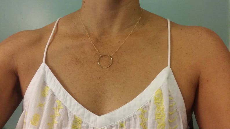 Large Gold Circle Necklace, Everyday Necklace, Layering necklace, gold fill, Gold necklace, Circle, Small Gold Necklace image 5