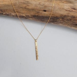 Tiny Hammered Bar,  Vertical Bar, Gold Filled, Bar, Hammered Bar, Bar Necklace, Dainty Gold Bar, Tiny Bar Necklace, Dainty Gold Necklace,