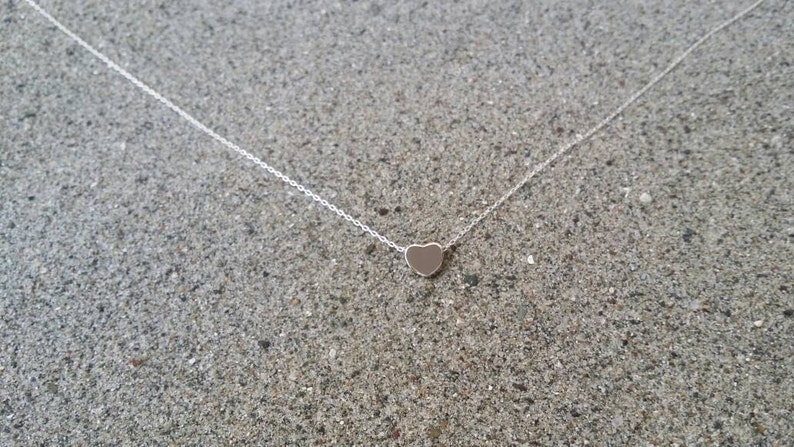 Tiny Necklace Silver Tiny Heart Silver Heart Necklace Silver Necklace Heart Necklace