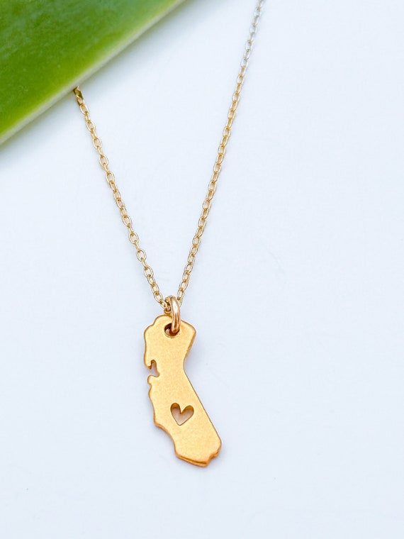 Gold California Heart Necklace Gold California Heart Necklace