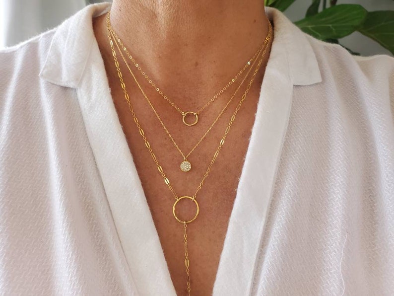 Layered Necklace Set, Set of 3, Gold, Silver, Three Necklaces, Layering Necklaces, Necklace Set, Layered Set, Delicate, Dainty, Minimalist image 1