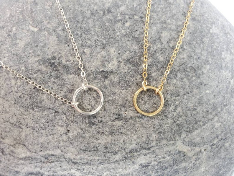 Dainty Circle Necklace, Sterling Silver, Dainty Necklace, Karma Necklace, Dainty, Layering Necklace, Minimalist Necklace, Silver, Delicate image 6