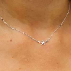 Tiny Sterling Silver Starfish Necklace, Silver Starfish Necklace, Sterling Silver, Starfish Pendant, Starfish Necklace, Ocean, Beach