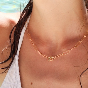 Large Link, Paperclip Chain, 14K Gold Fill, Sterling Silver, Layering Necklace, Chunky, Link, Minimalist, Gold, Silver, Necklace, Paper Clip
