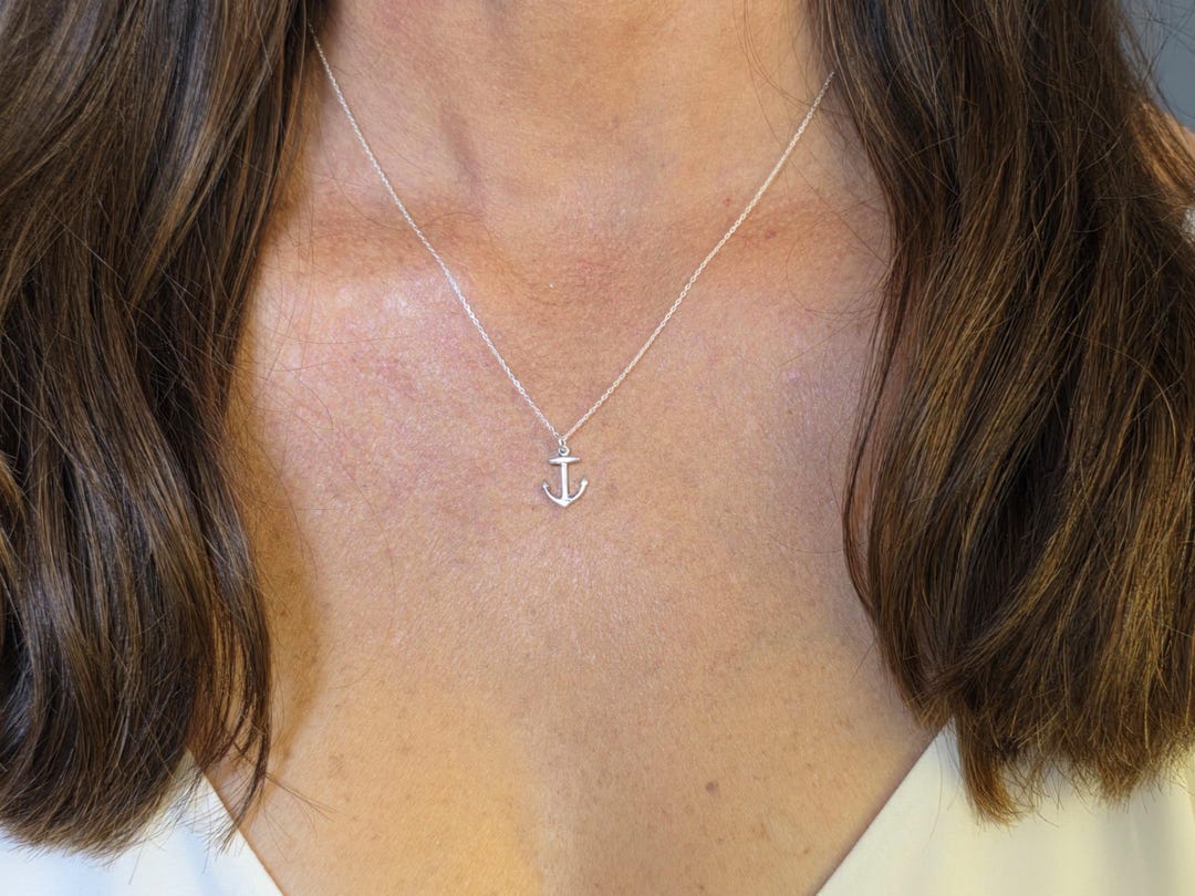 Buy Tiny Sterling Anchor, Sterling Silver, Anchor Necklace, Silver Anchor  Necklace, Dainty, Delicate, Nautical, Boat, Sailing, Ocean, Necklace Online 