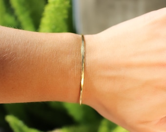 Hammered Bangle Bracelet, 14k Gold Fill, Sterling Silver, Gold Bangle, Silver Bangle, Stacking Bracelet, Layering Bracelet