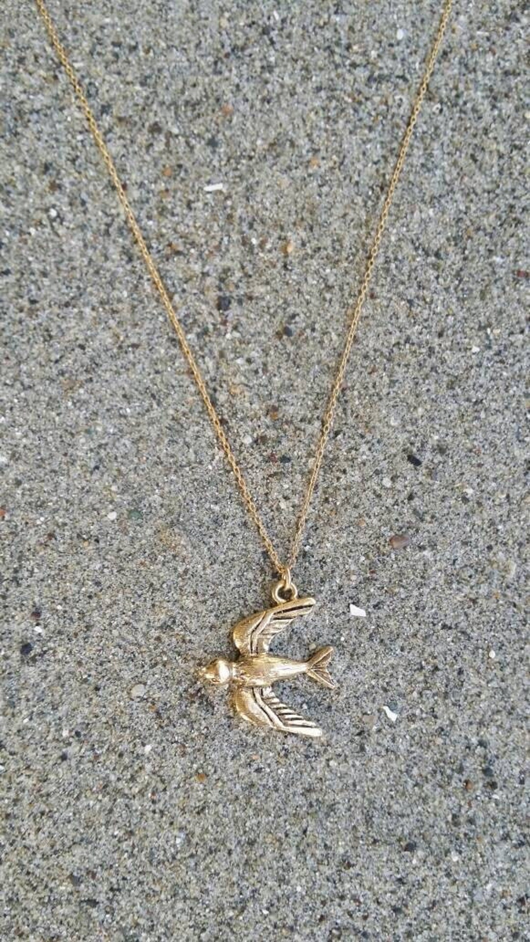 国内で当店のみ VINKID - Bird Necklace Winged Bird Necklace in Sterling Silver with Diamonds