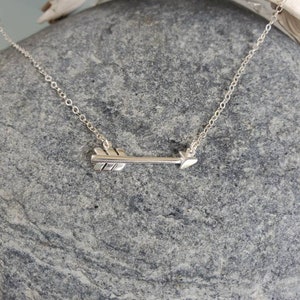 Tiny Silver Arrow Necklace, Layering Necklace, Sterling Silver, Silver Arrow Necklace, Dainty, Delicate, Silver Arrow, Minimalist Necklace Sterling Silver