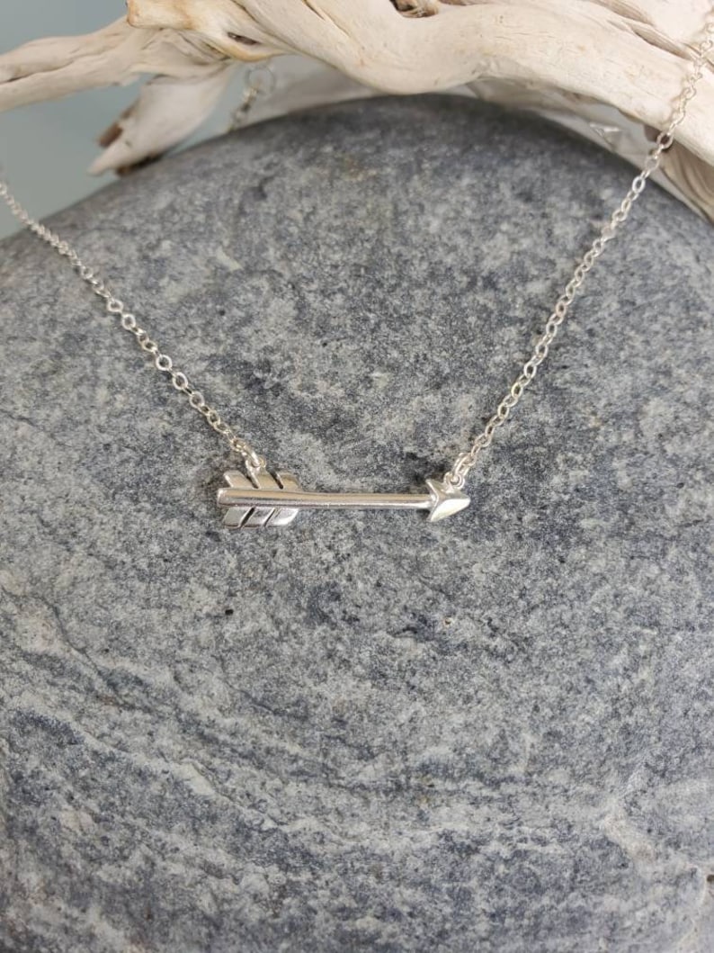 Tiny Silver Arrow Necklace, Layering Necklace, Sterling Silver, Silver Arrow Necklace, Dainty, Delicate, Silver Arrow, Minimalist Necklace Sterling Silver