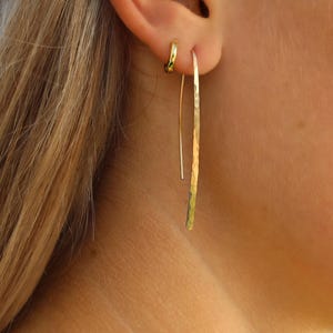Gold Hammered Earrings, 14k Gold Fill, Elegant, Minimalist, Earrings, Simple Earrings, Gold Fill, Hammered, Dainty, Gold Earrings, Gold