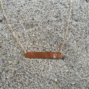 Monogram Necklace, Gold Bar Necklace, Initial Necklace, Gold Filled, Bar Necklace image 2