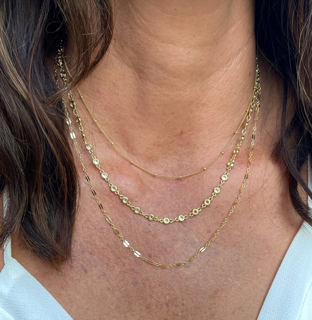 ネックレス・ペンダント Triple Layered Chain Necklace #7743 Triple Layered Necklace | Flaire & Co.
