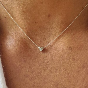 Tiny Sterling Silver Heart Necklace, Heart Necklace, Silver Heart Necklace, Heart Bead, Sterling Silver, Dainty, Heart, Delicate, Necklace image 3