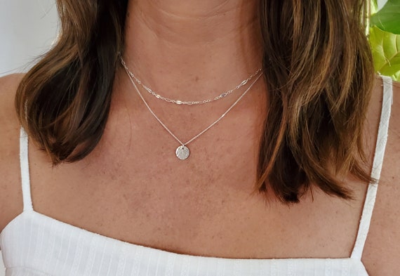 Double Necklace Set Gold Silver Set of 2 Layering Necklaces