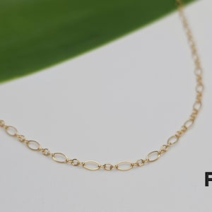 Dainty Gold Chain, 14K Gold Filled, Simple, Chain Only, Delicate, Dainty, Minimalist, Gold Necklace, Choker, Gold Chain F- Figaro Chain