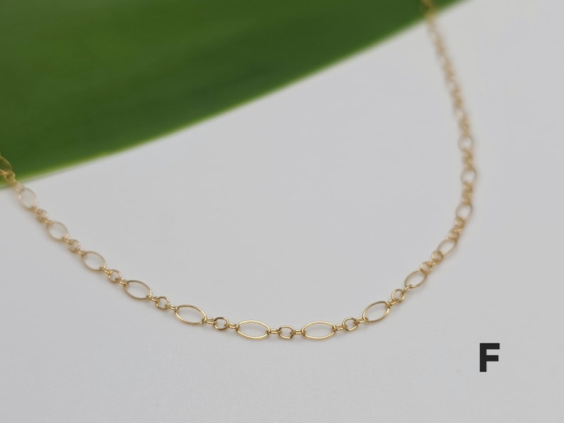 Dainty Gold Chain, 14K Gold Filled, Simple, Chain Only, Delicate, Dainty, Minimalist, Gold Necklace, Choker, Gold Chain F- Figaro Chain