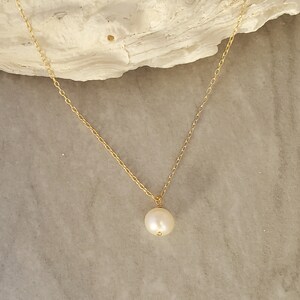 Dainty Pearl Necklace, Gold Fill Chain, Freshwater Pearl, Delicate ...