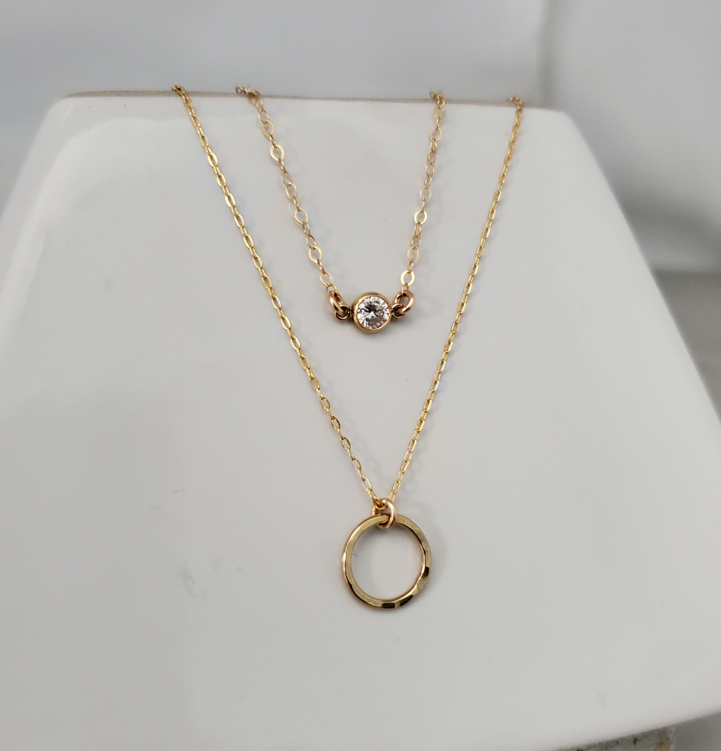 Gold Silver Two Necklaces - Etsy 