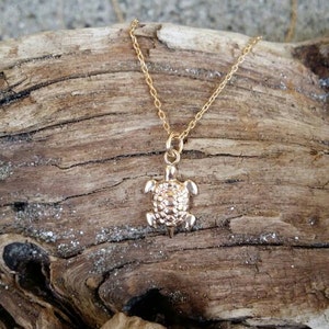 Tiny Gold Turtle Necklace, Gold Necklace, Sea Turtle, Gold Fill, Gold Turtle, Turtle Necklace, Dainty, Delicate, Turtle, Ocean, Beach, Sea