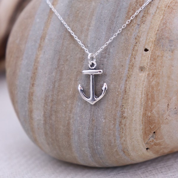 Tiny Sterling Anchor, Sterling Silver, Anchor Necklace, Silver Anchor Necklace, Dainty, Delicate, Nautical, Boat, Sailing, Ocean, Necklace