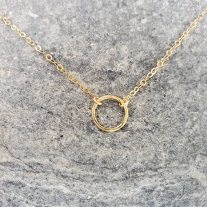 Dainty Circle Necklace, Sterling Silver, Dainty Necklace, Karma Necklace, Dainty, Layering Necklace, Minimalist Necklace, Silver, Delicate Gold Fill