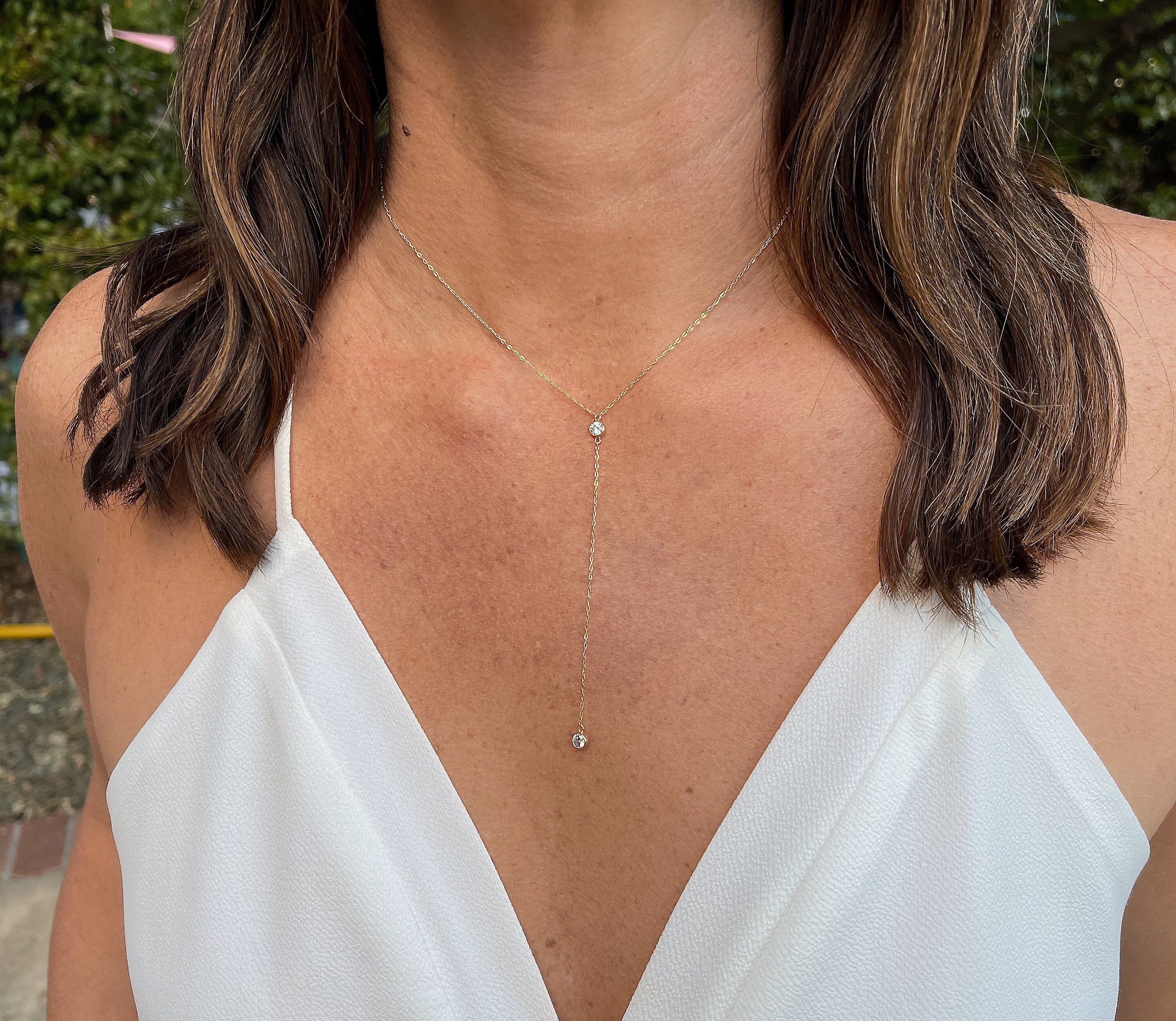 Dainty y necklace clearance