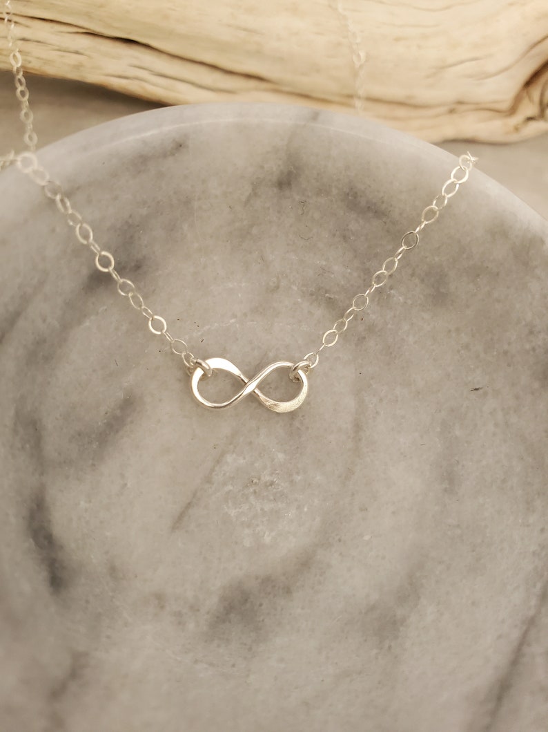 Tiny Infinity Necklace, Sterling Silver, Infinity Pendant, Silver Infinity, Necklace, Necklace, Infinity, Silver, Dainty, Delicate, Minimal image 3