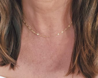 Dainty Sparkle Chain, 14K Gold Fill, Sterling Silver, Layering Necklace, Delicate, Dainty, Minimalist, Gold, Silver, Necklace