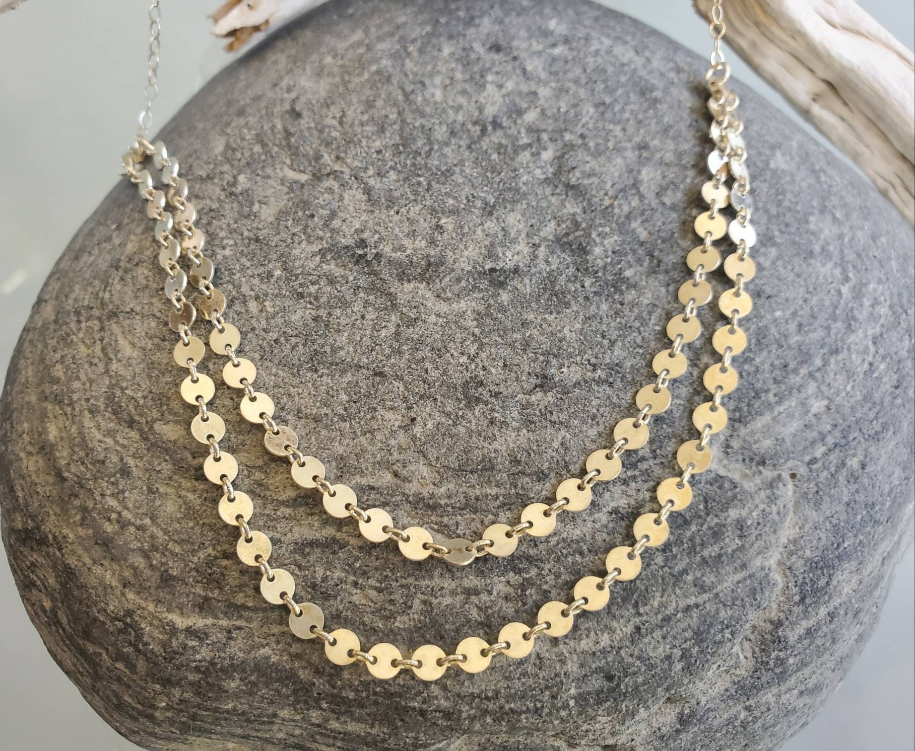 Double Necklace Set Set of 2 Gold Silver Two Necklaces Etsy