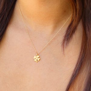 Gold Shamrock Necklace, Gold Clover, Dainty Gold Necklace, Shamrock Necklace, 4 leaf clover necklace, Gold, Shamrock, Dainty, Minimalist