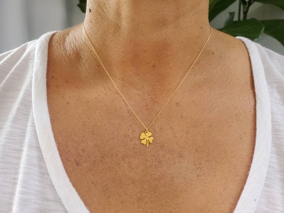 Messina Gold Cornicello And Four Leaf Clover Necklace